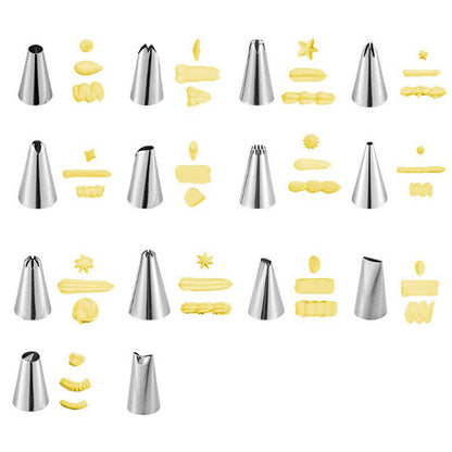 20 Pcs Cake Baking Decorating Kit Set Piping Tips Pastry Icing Bag Nozzles T-ca