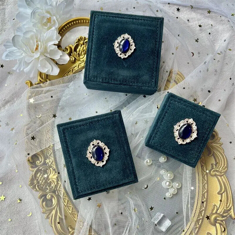 Jewelry Box Vintage Velvet Ring Pendant Bracelet Necklace Display Organizer Gift