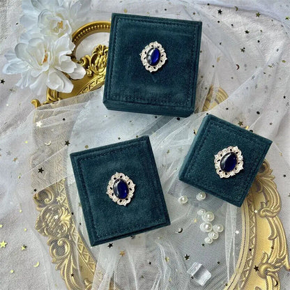 Jewelry Box Vintage Velvet Ring Pendant Bracelet Necklace Display Organizer Gift