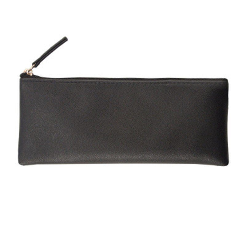 Pencil Case School Office Leather Pen Pouch Women Girl Make Up Kit Holder 19x8cm