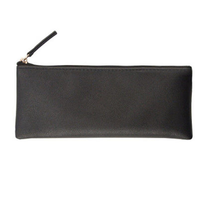 Pencil Case School Office Leather Pen Pouch Women Girl Make Up Kit Holder 19x8cm