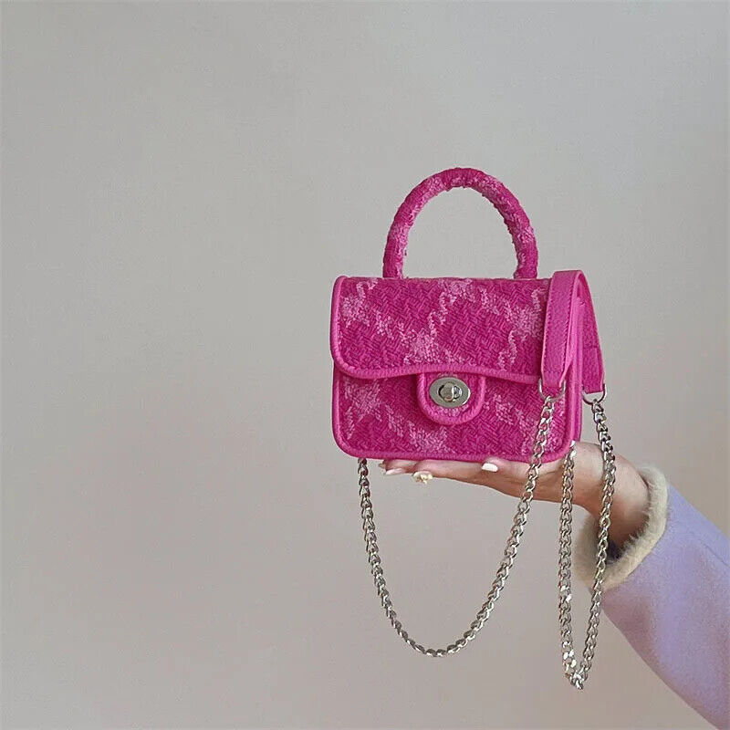 Women Lock Shoulder Bags Plaid Ladies Female Clutch Purse Handbags