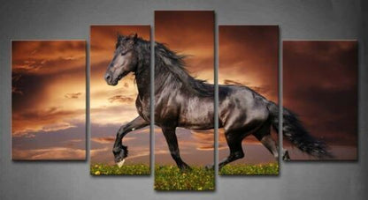 Black Horse Wall Art Painting Animal Picture Canvas Print artwork For Home Decor