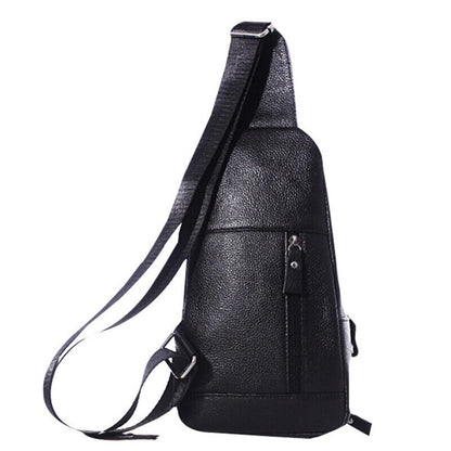 Sling Backpack Men's Genuine Leather Crossbody Chest Bag Casual Sport Daypack