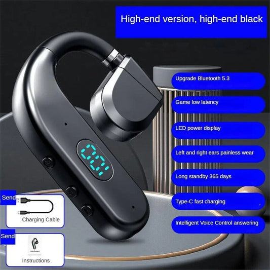 Wireless Bluetooth 5.2 Earpiece Headset Driving Trucker Earbuds Noise Cancelling