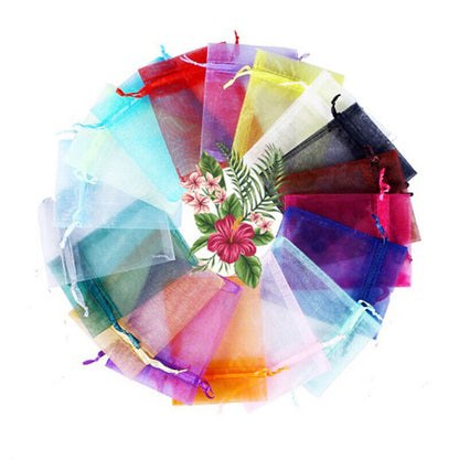 100pcs Wedding Christmas Gift Drawable Organza Bags Jewelry Packaging DisplaG JJ
