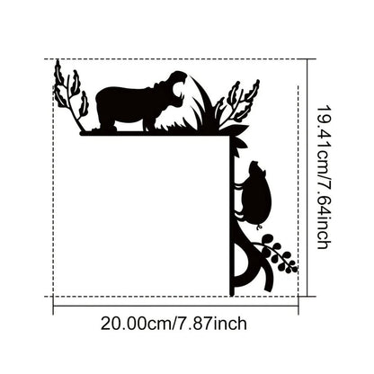 1pc Metal Creative Animal Decorative Wall Stickers Door Corner Decoration Door