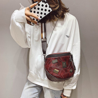 Vintage Crossbody Bag Soft Leather Shoulder Bag Messenger Purse Casual Bucket