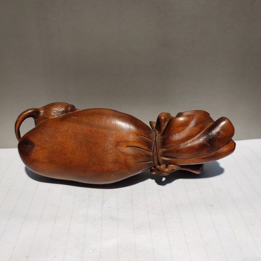 vintage wealth Mouse statue room decor art deco sculpture wood carving carved us