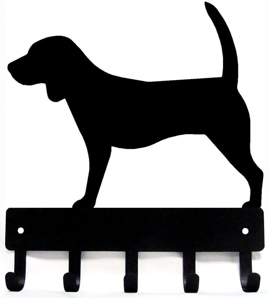 Beagle Dog - Key Hooks & Keychain Holder - 6 inch Wide Metal Wall Art