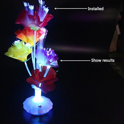 Optical Fiber Lamp LED Artificial Flower Calla Lily Vase Night Lights 32x10x10cm