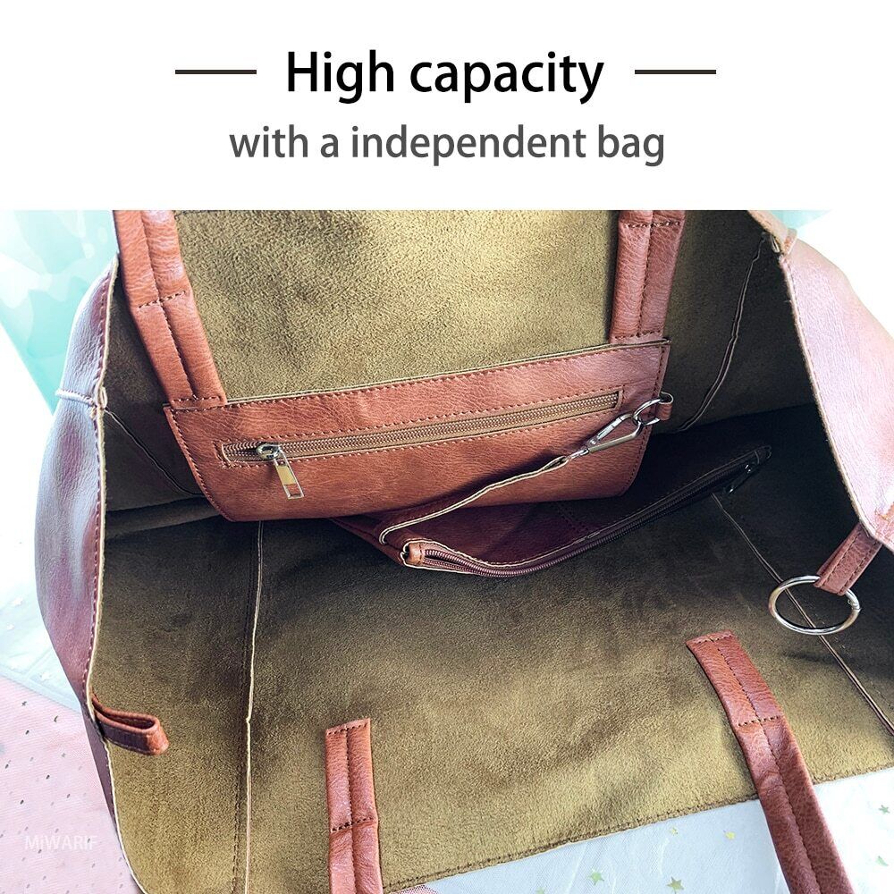 Leather Shouder Bags Handbag Laptop Tote Soft Bag Women Woman Wind Bag