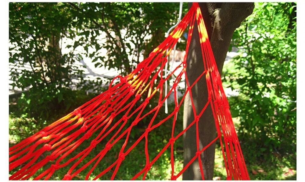 Camping Hammock Nylon Mesh Rope Strap Belt Comfortable Hanging Outdoor Furniture