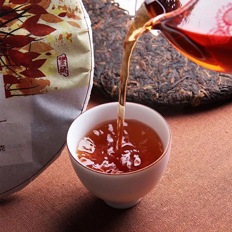 357g Ripe Pu-erh Authentic Hu Po Chun Amber Haiwan Old Comerade Puer Tea Cake