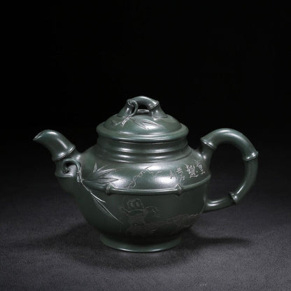 Chinese Yixing Zisha Clay Handmade Exquisite Teapot （竹韵 底款：金鼎商标 ）