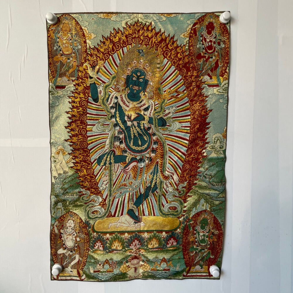 Ancient Tangka Embroidery Guanyin Bodhisattva in Tibet, China 60*90CM（金刚56#）
