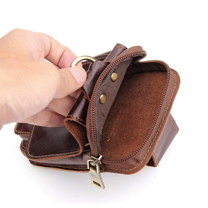 2020 Mens Belt Pouch Clip Wallet Leather Bags Fanny Waist Pack Cell Phone Clutch