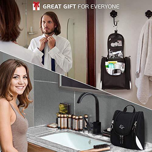 42 Travel Hanging Toiletry Bag – Large Kit Organizer (Pack of 1), Black