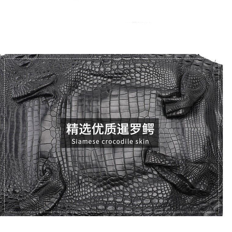 Handcrafted Real SiameseCrocodile Skin Leather Luxury Womens Small Handbag Black