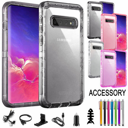 For Samsung Galaxy S10e S10 Plus Transparent Case Clear Phone Cover +Accessories