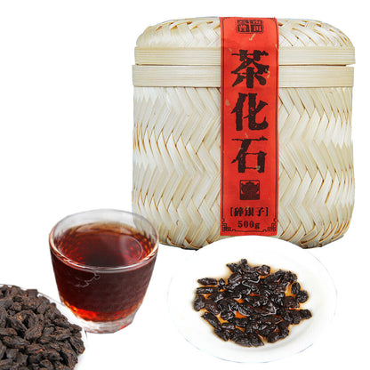 500g Yunnan Pu-erh Tea Glutinous Rice Fragrant Bamboo Basket Ripe Puer Tea Bulk
