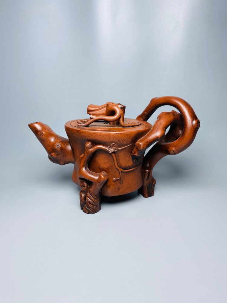 Chinese Yixing Zisha Clay Handmade Exquisite Teapot （ 树桩壶 底款：陈明远）