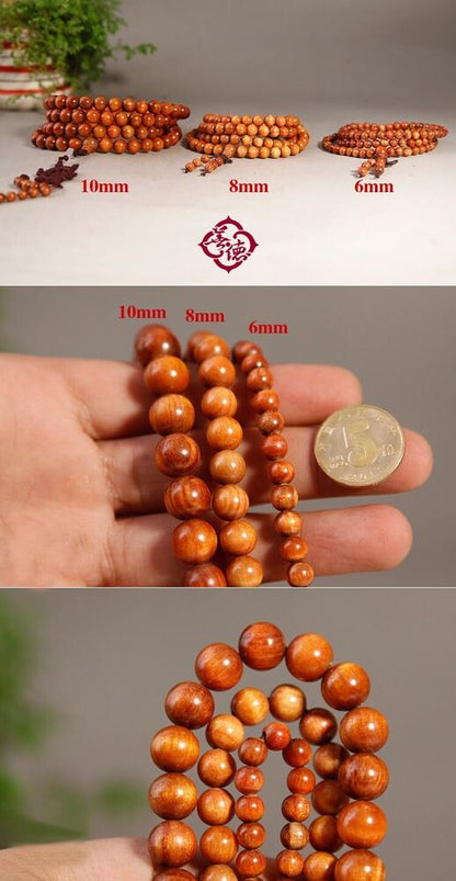 10-20mm beads Wooden Bracelet Raja Kayu Wood Agathis Alba Bead Mala Prayer Beads