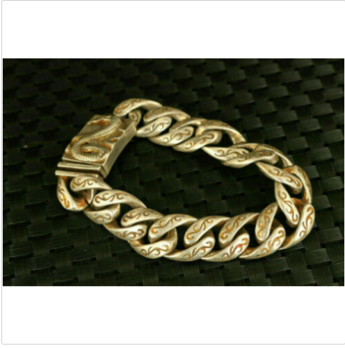 Cool chinese old tibetan silver hand carving snake statue bracelet collect gift