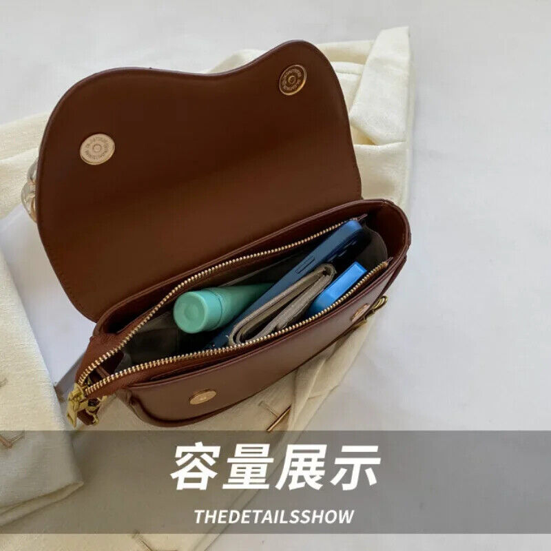 Women's PU Small Shoulder Bag Fashion Simple Underarm Handbag Travel Crossbody