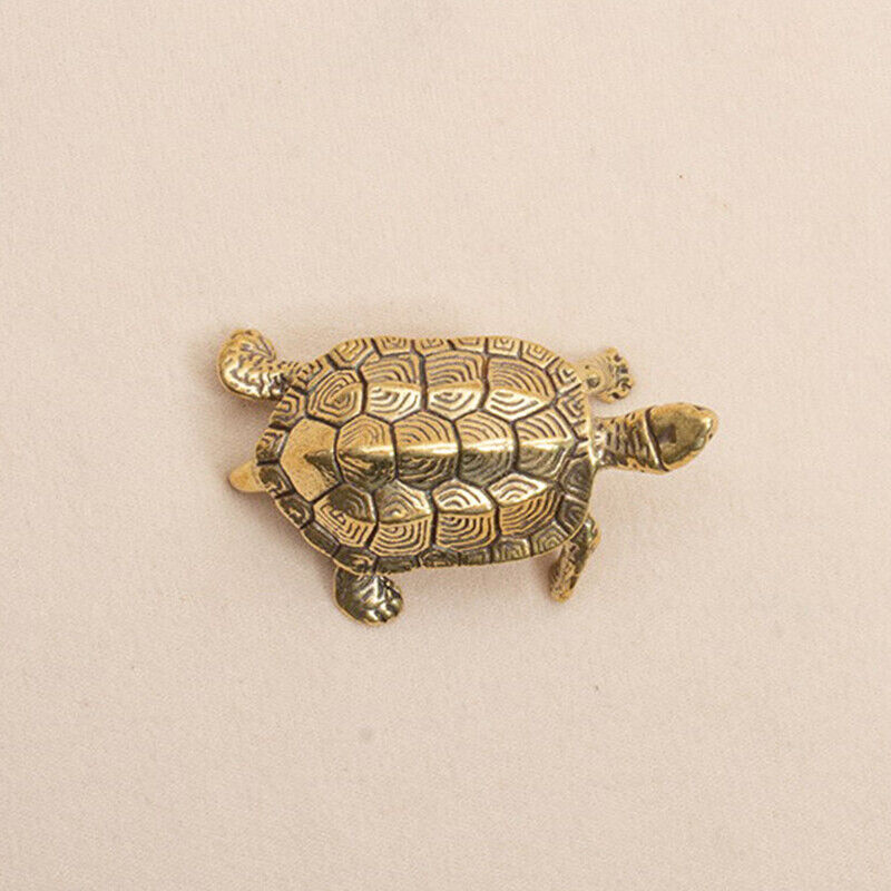 Retro Brass Tortoise Statue Desktop Ornaments Solid Copper Turtle Figurines^B p9