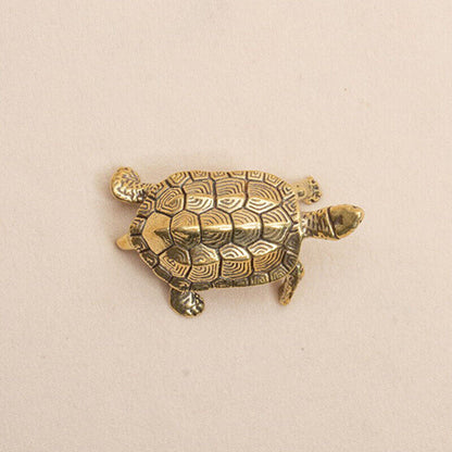 Retro Brass Tortoise Statue Desktop Ornaments Solid Copper Turtle Figurines^B p9