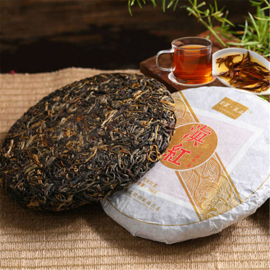 200g Green Tea Fengqing Ancient Tree Black Tea Yunnan Dian Hong Black Tea Cake