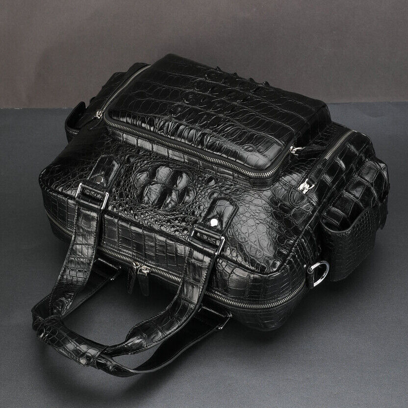 Real Handcrafted Siamese Skin Leather Men's Travel Luggage Luxury Large Handbags