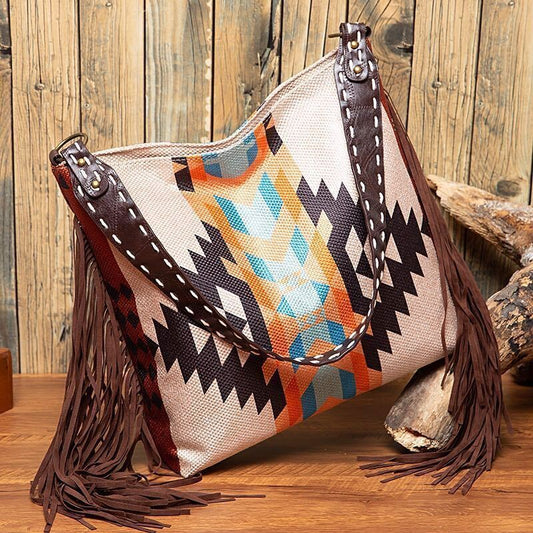 2023 New Fashion Woman Bags Women's Beach One-shoulder Carry Canvas Ethnic Style