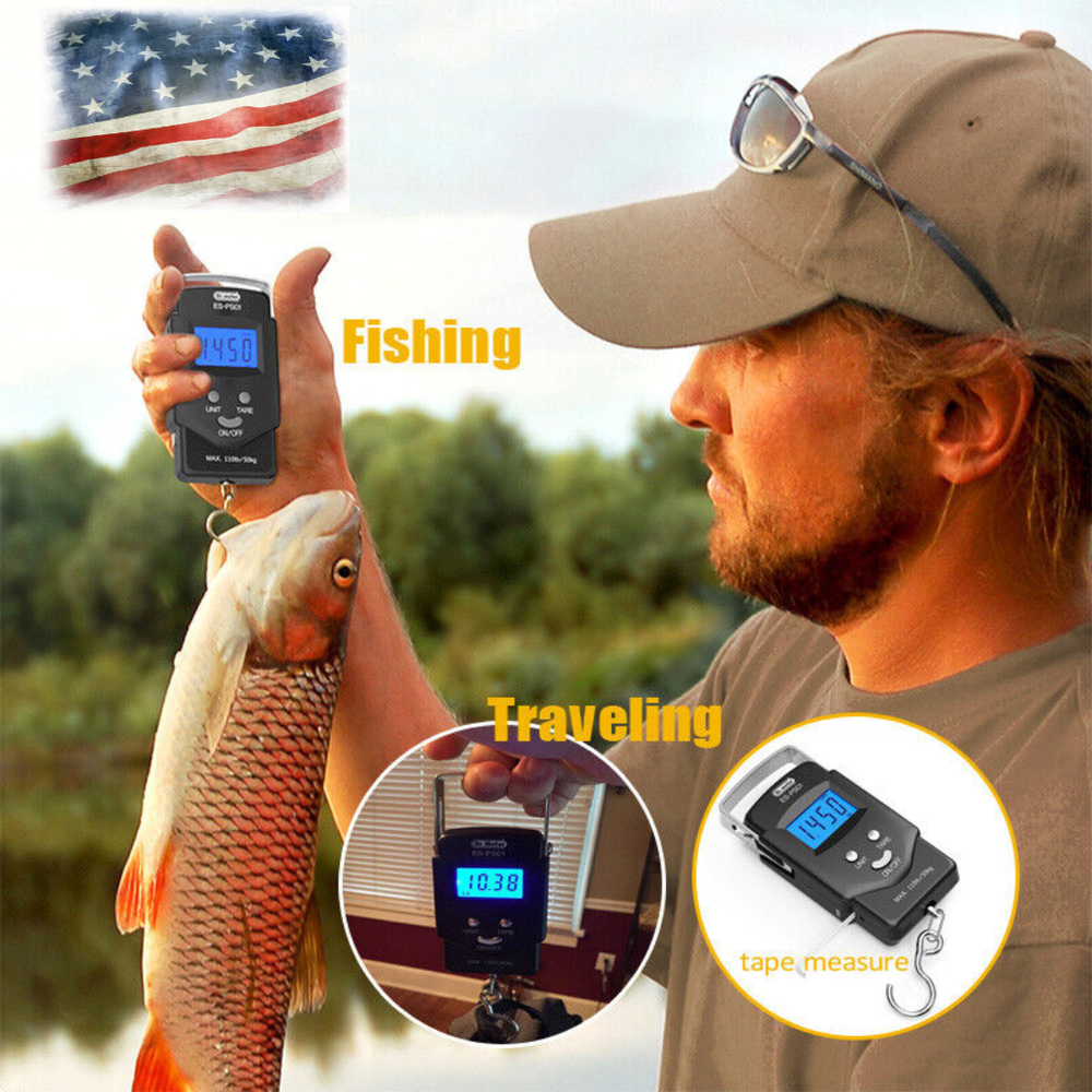 Pesador De Maletas Digital Bascula De Pescado Multiusos Con Gancho Precisa TOP