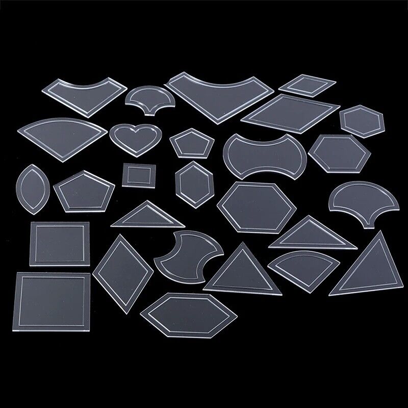 Quilting Templates 54Pcs Acrylic Transparent Craft Patchwork Stencil Sewing Tool