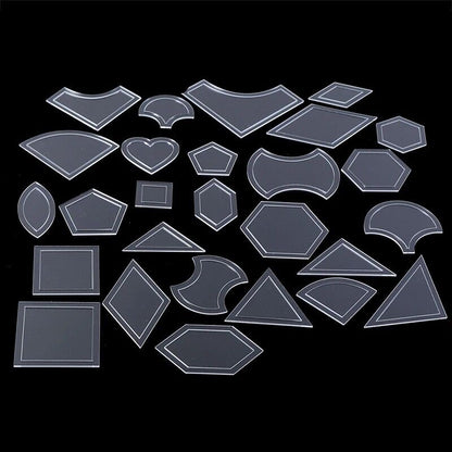 Quilting Templates 54Pcs Acrylic Transparent Craft Patchwork Stencil Sewing Tool