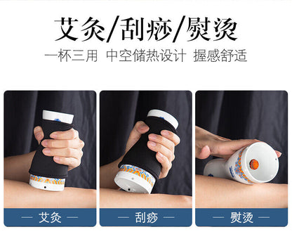 Moxibustion Pot Ceramic Moxa Scraping Cup Wormwood Box Portable Mugwort Tools 艾灸