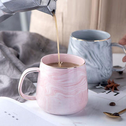 Nordic Style Marble Pattern Ceramic Coffee Mugs Breakfast Milk Tea Cup Gift