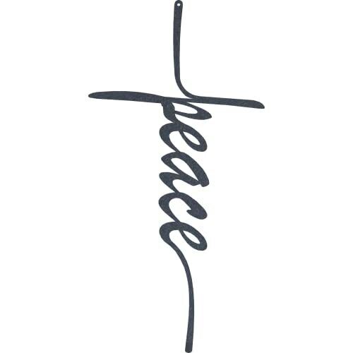 Metal Wall Art - Peace Cross - Metal Wall Art - Black
