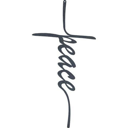 Metal Wall Art - Peace Cross - Metal Wall Art - Black