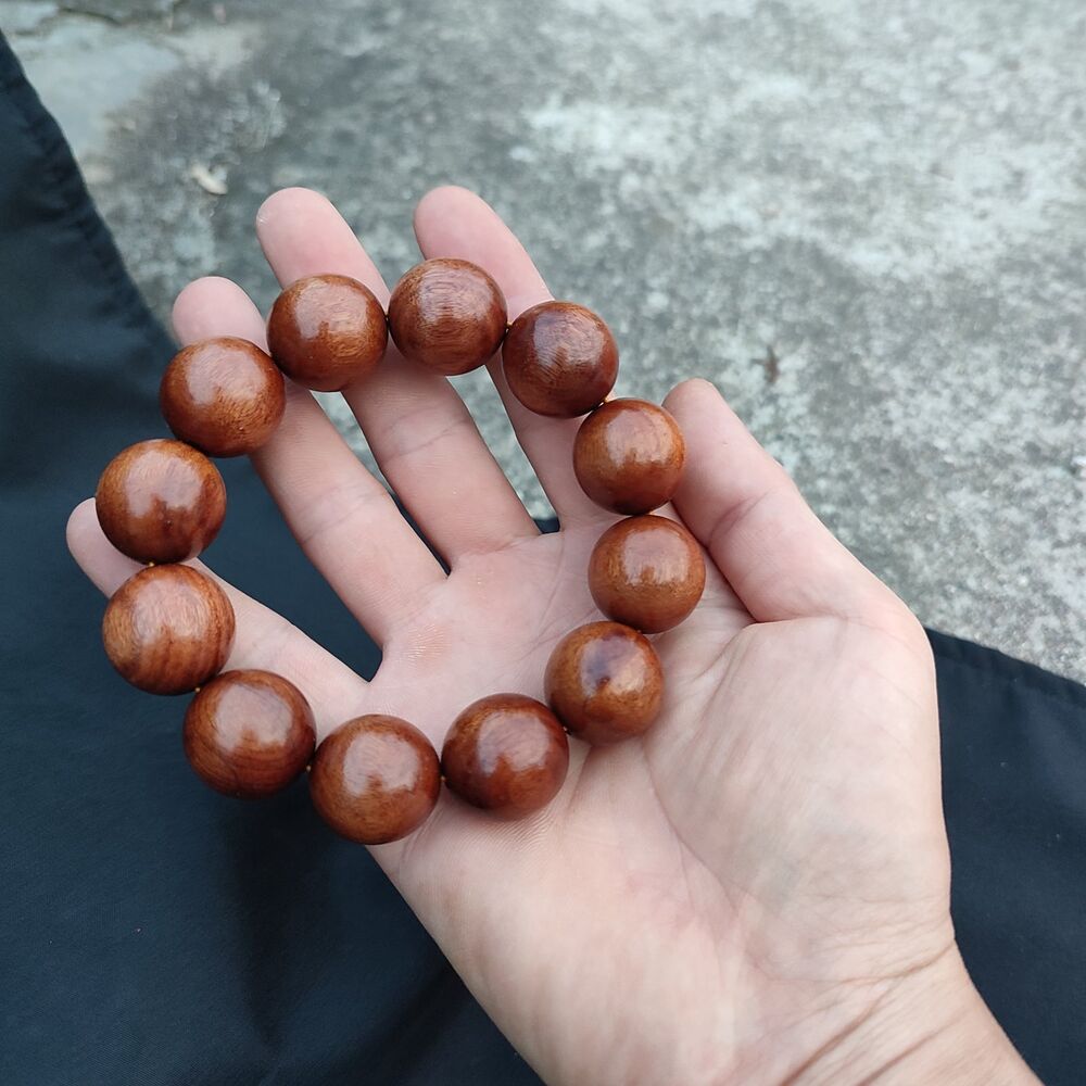 Vintage Wooden Bracelet Men Carved Buddhist Worry Prayer Beads Accessories women
