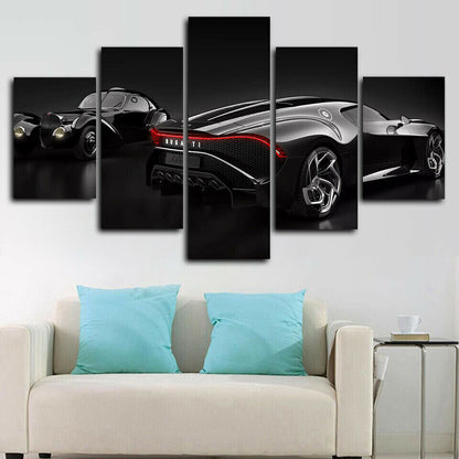 Car Evolution 5 Panel Canvas Print Wall Art Poster Home Decoration