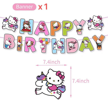 Hello Kitty Birthday Party Supplies Balloons Cake Top Banner Decorations Set