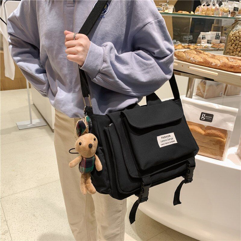 Women Shoulder Messenger Bag Waterproof Nylon Crossbody Bag Handbag Large Purse
