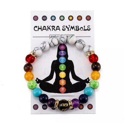 Pulsera De 7 Chakras Para Hombre Y Mujer, Cristal Natural, Curación De Ansiedad,