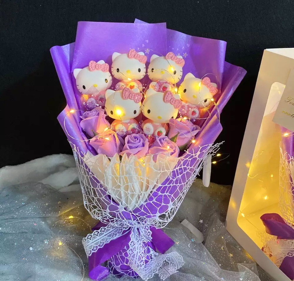 Purple & Pink Hello Kitty Bouquet - Sanrio Bouquet