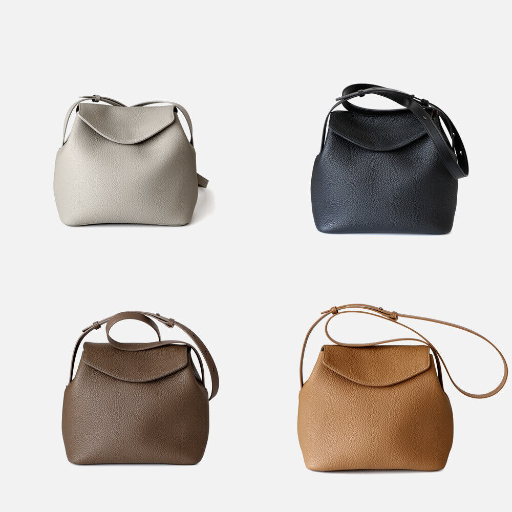 Real Leather Flap Bucket Shoulder Bag Purse Fashion Handbag Crossbody Work Bag