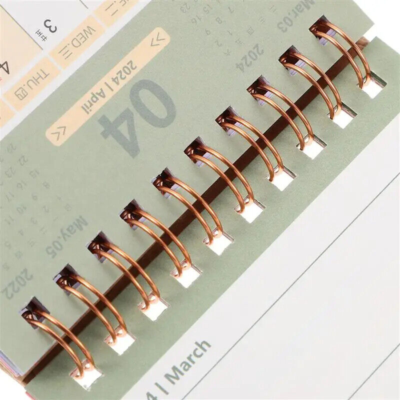 Desk Calendar 2024 Paper Print Stand Up Flip Ornament Table Decor 15.8x9.3x7.3cm