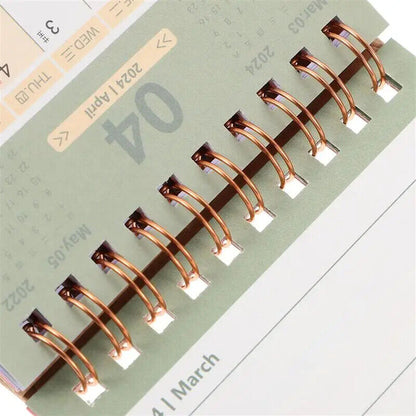 Desk Calendar 2024 Paper Print Stand Up Flip Ornament Table Decor 15.8x9.3x7.3cm